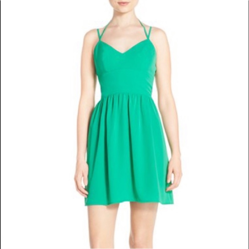 A by Amanda- Womans Halter Fir and Flare Dress